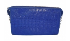 Сумка-клатч Croco Leather зі шкіри крокодила синя
