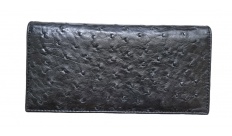 Гаманець Ostrich Leather чорний зі шкіри страуса