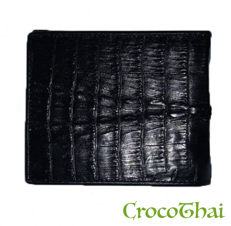 Купить портмоне зі шкіри крокодила в чорному кольорі
