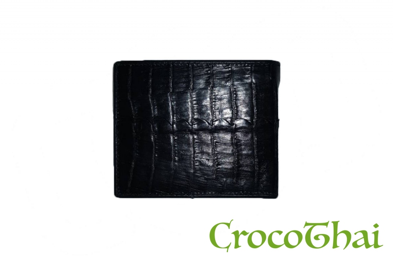 Купить портмоне зі шкіри крокодила в чорному кольорі