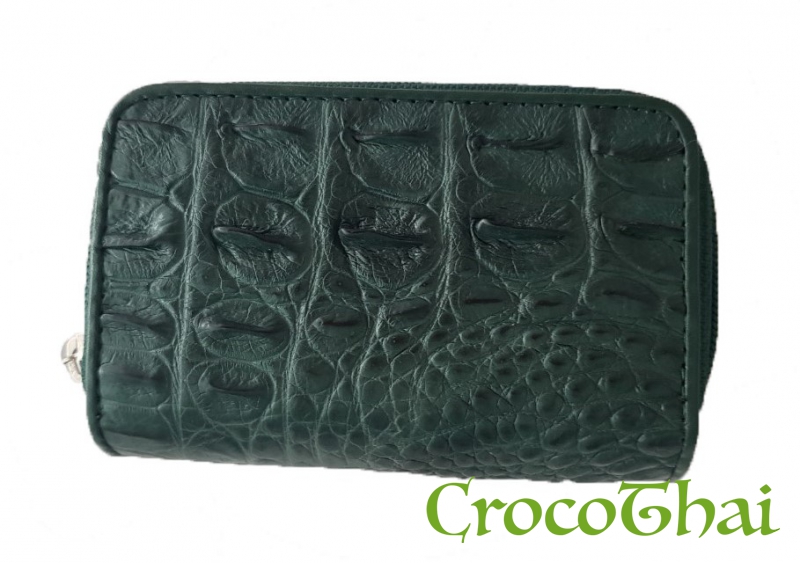 Купить кошелек-ключница croco leather из кожи крокодила зеленая