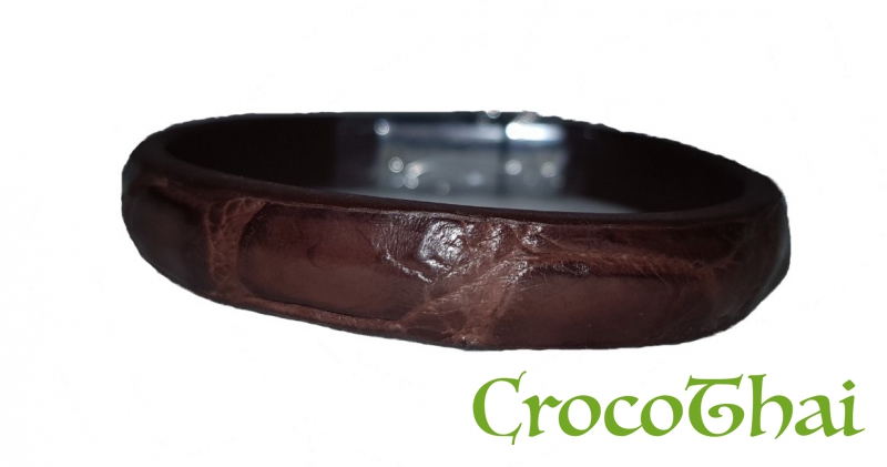 Купить браслет из кожи крокодилы коричневый