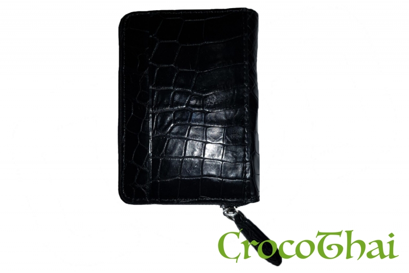 Купить візитниця croco leather чорна зі шкіри крокодила
