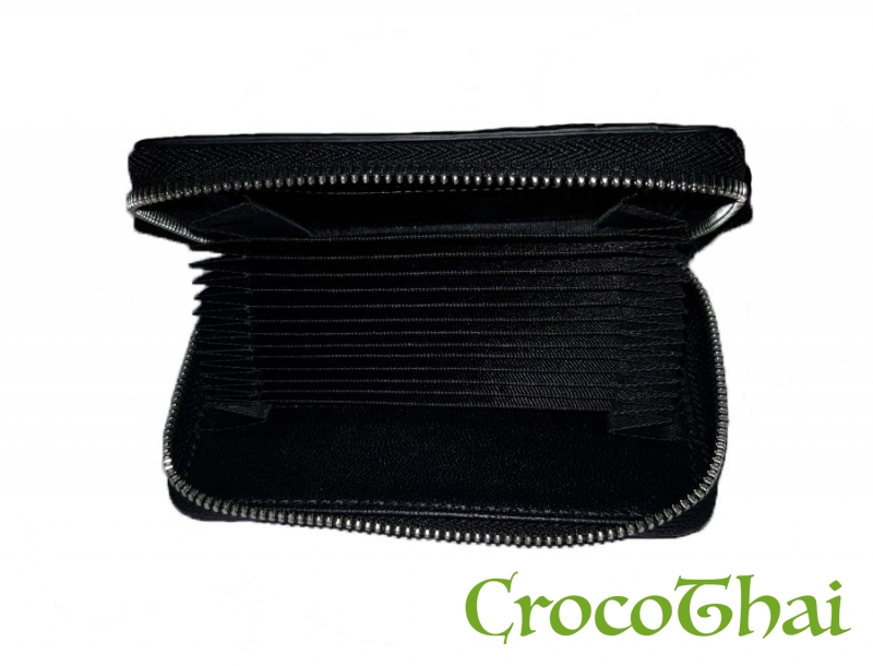 Купить визитница croco leather черная из кожи крокодила