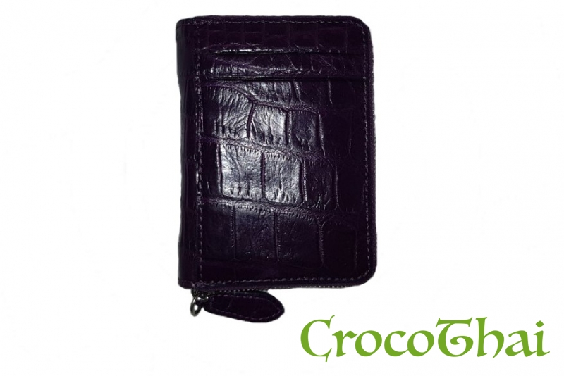 Купить візитниця croco leather фіолетова зі шкіри крокодила