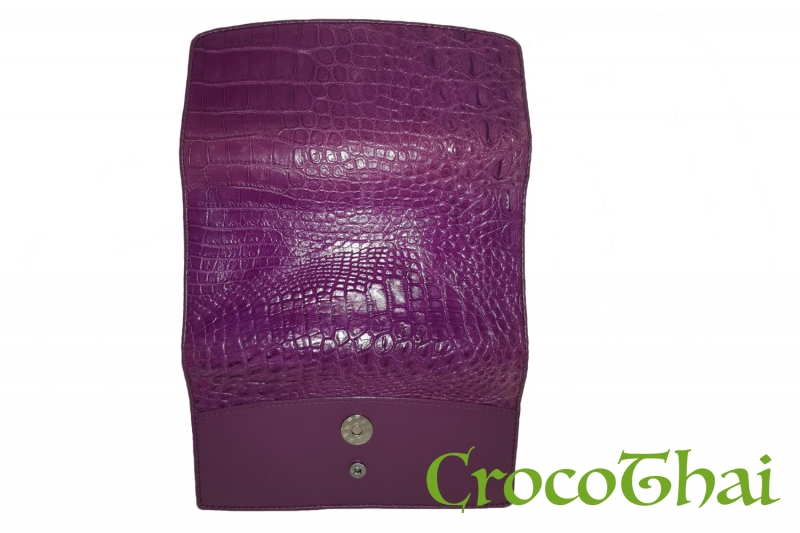 Купить кошелек croco leather фиолетовый из кожи крокодила