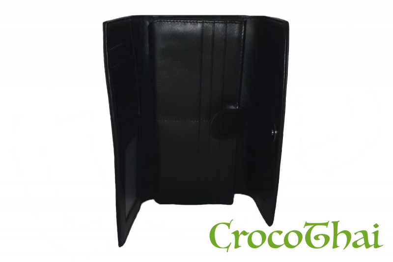 Купить кошелек croco leather черный из кожи крокодила