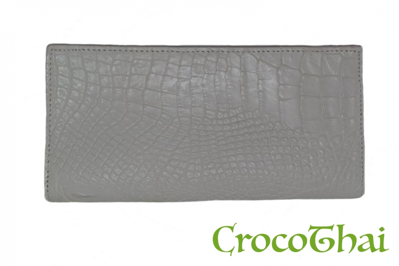Купить гаманець croco leather білий зі шкіри крокодила