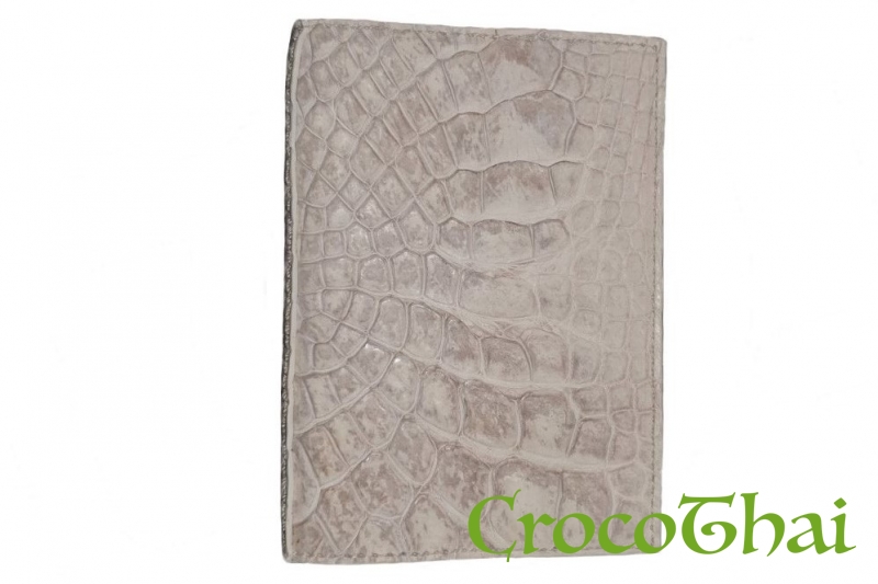 Купить обкладинка для документів croco leather зі шкіри крокодила біла