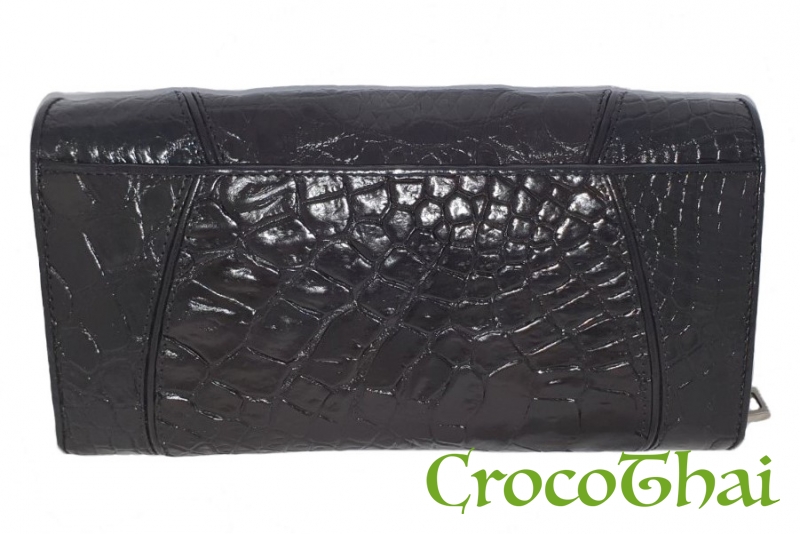 Купить сумка-клатч croco leather из кожи крокодила черная