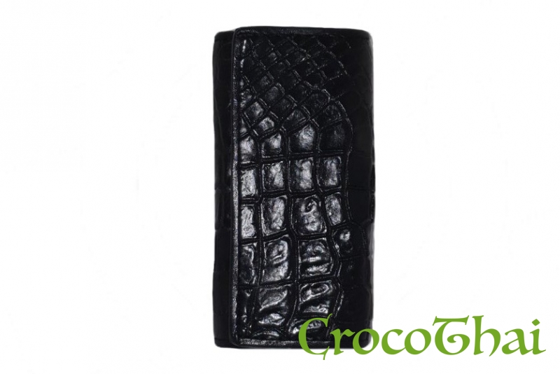Купить ключниця croco leather зі шкіри крокодила чорна