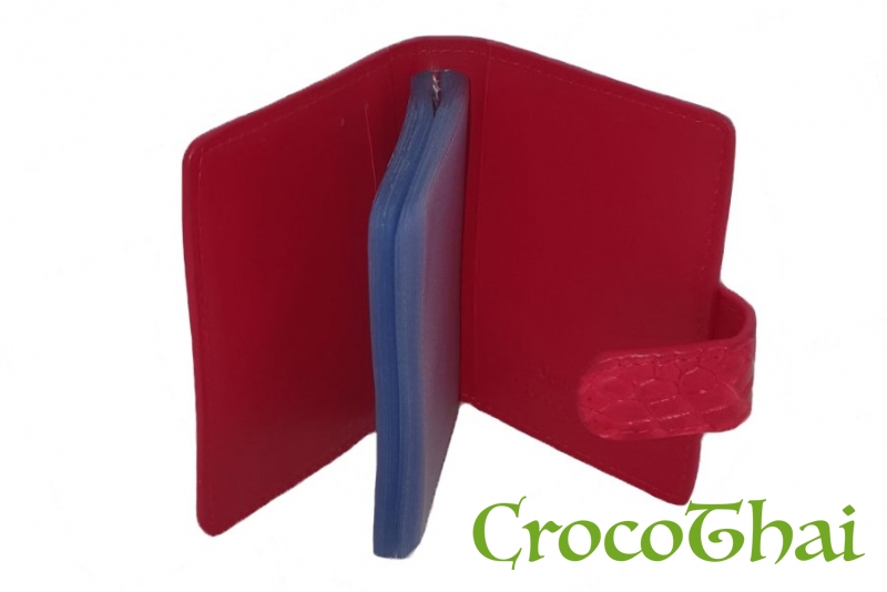 Купить візитниця croco leather зі шкіри крокодила червона