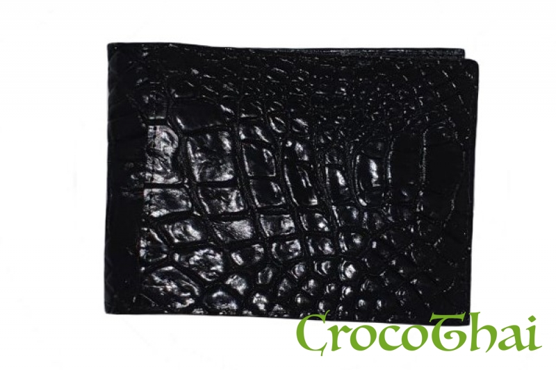Купить портмоне croco leather зі шкіри крокодила чорне