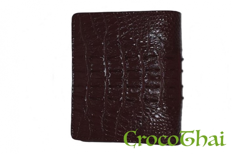 Купить портмоне croco leather из кожи крокодила коричневое