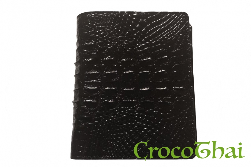 Купить портмоне croco leather черное из кожи крокодила