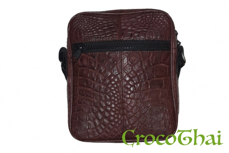 Купить сумка croco leather коричнева зі шкіри крокодила