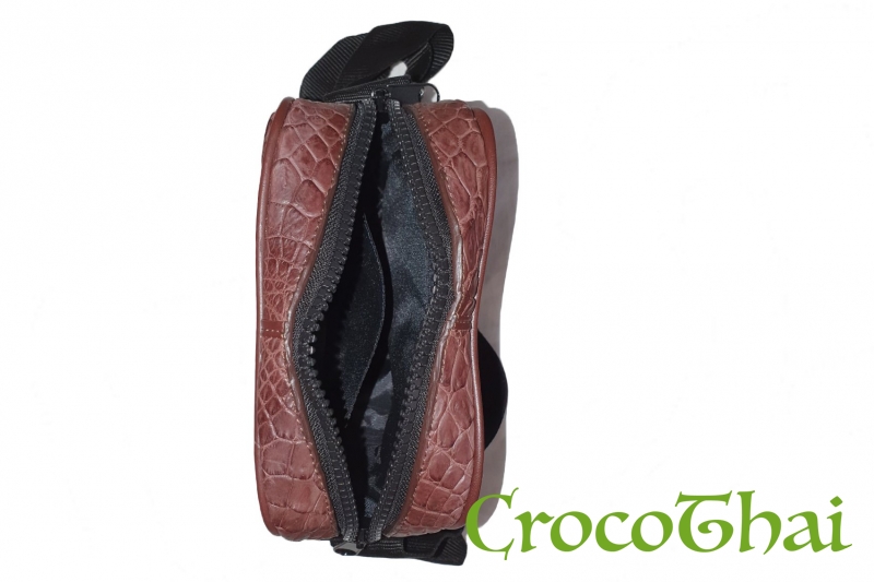 Купить сумка croco leather коричнева зі шкіри крокодила