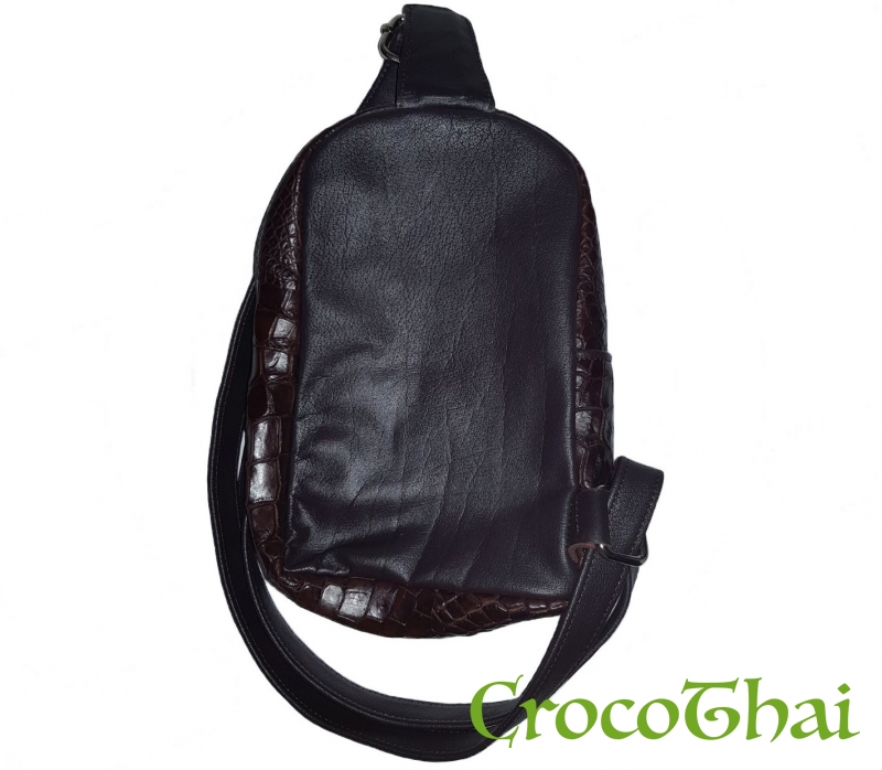 Купить сумка croco leather из кожи крокодила коричневая с лапой