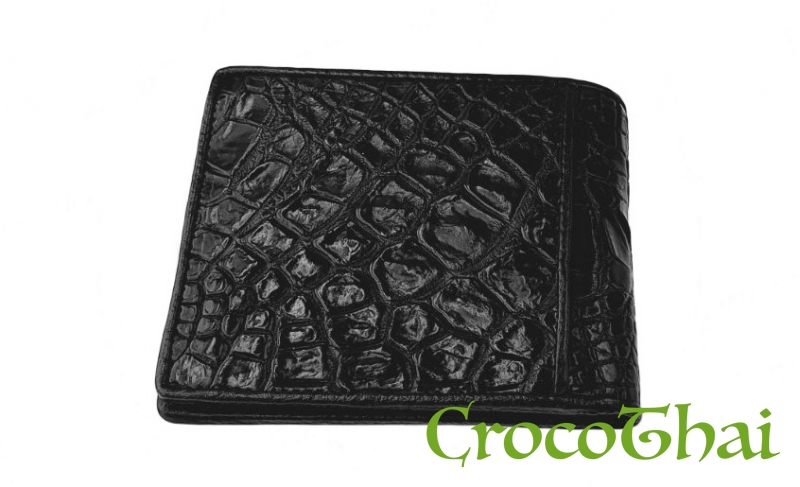 Купить портмоне croco leather черное из кожи крокодила