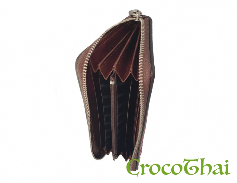 Купить гаманець croco leather винний зі шкіри крокодила