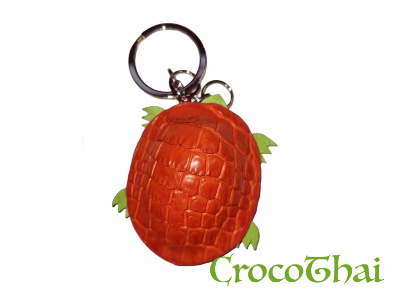 Купить брелок croco leather помаранчевий зі шкіри крокодила