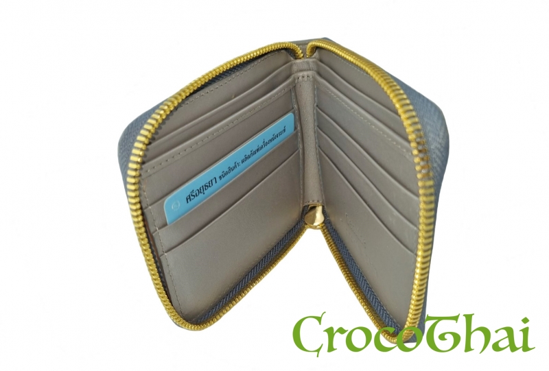 Купить портмоне croco leather из кожи крокодила серебряное