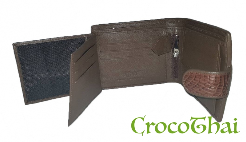 Купить портмоне river коричневое из кожи крокодила