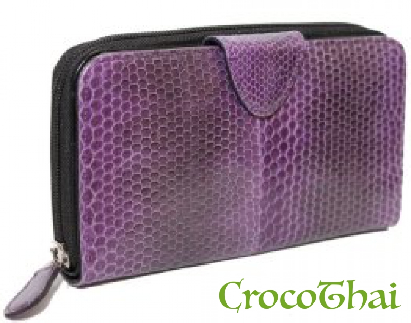 Купить гаманець фіолетовий зі шкіри змії