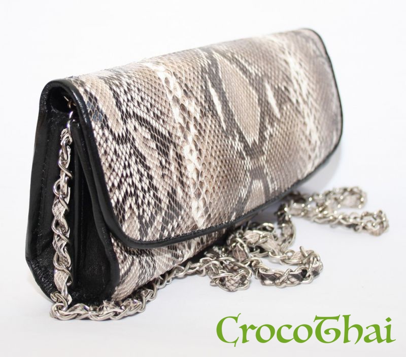 Купить сумка-клатч зі шкіри змії в натуральному кольорі