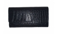 Кошелек Croco Leather черный из кожи крокодила