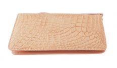 Кошелек-клатч Croco Leather из кожи крокодила персиковый